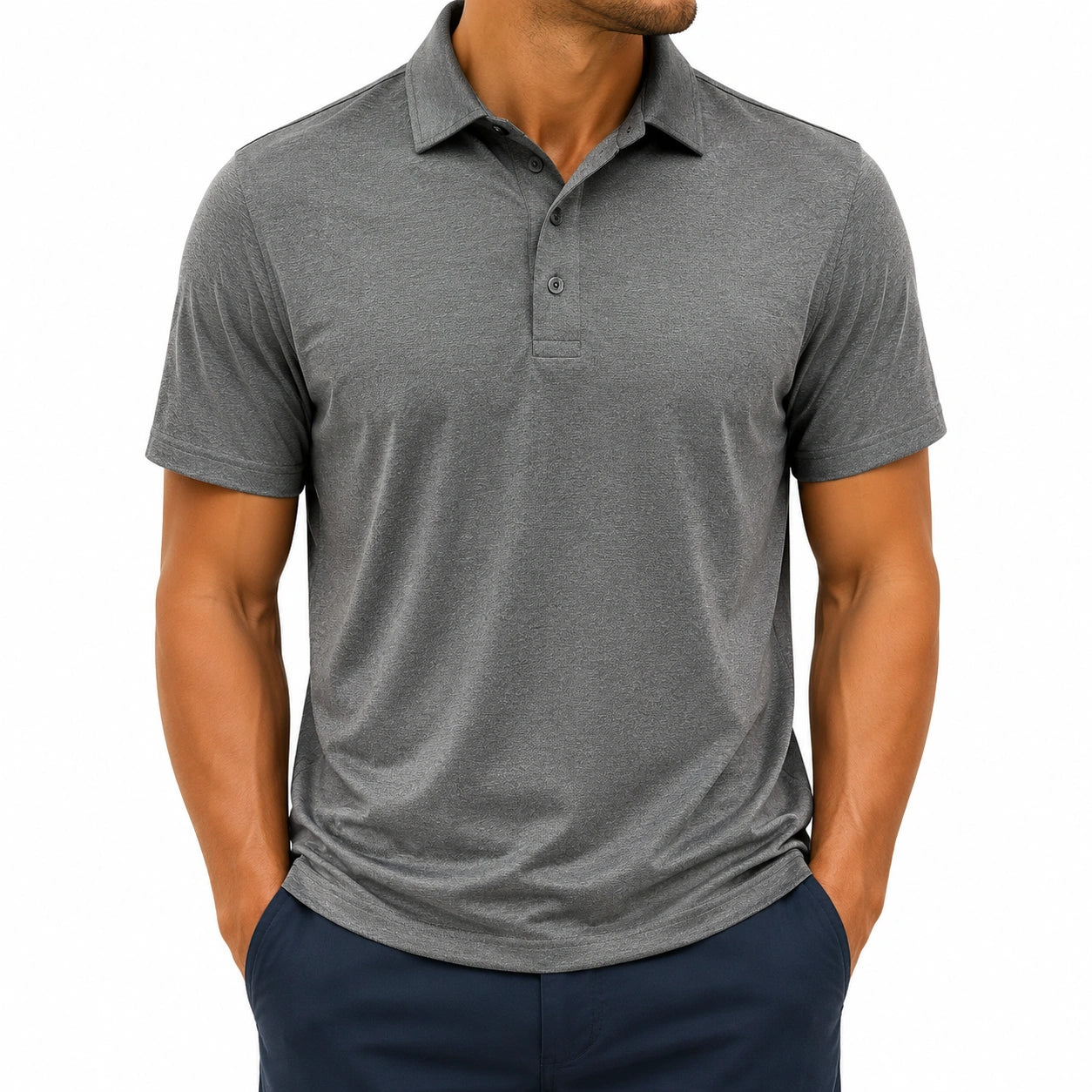 Herren Poloshirt XL Grau Kurzarm mit Kragen