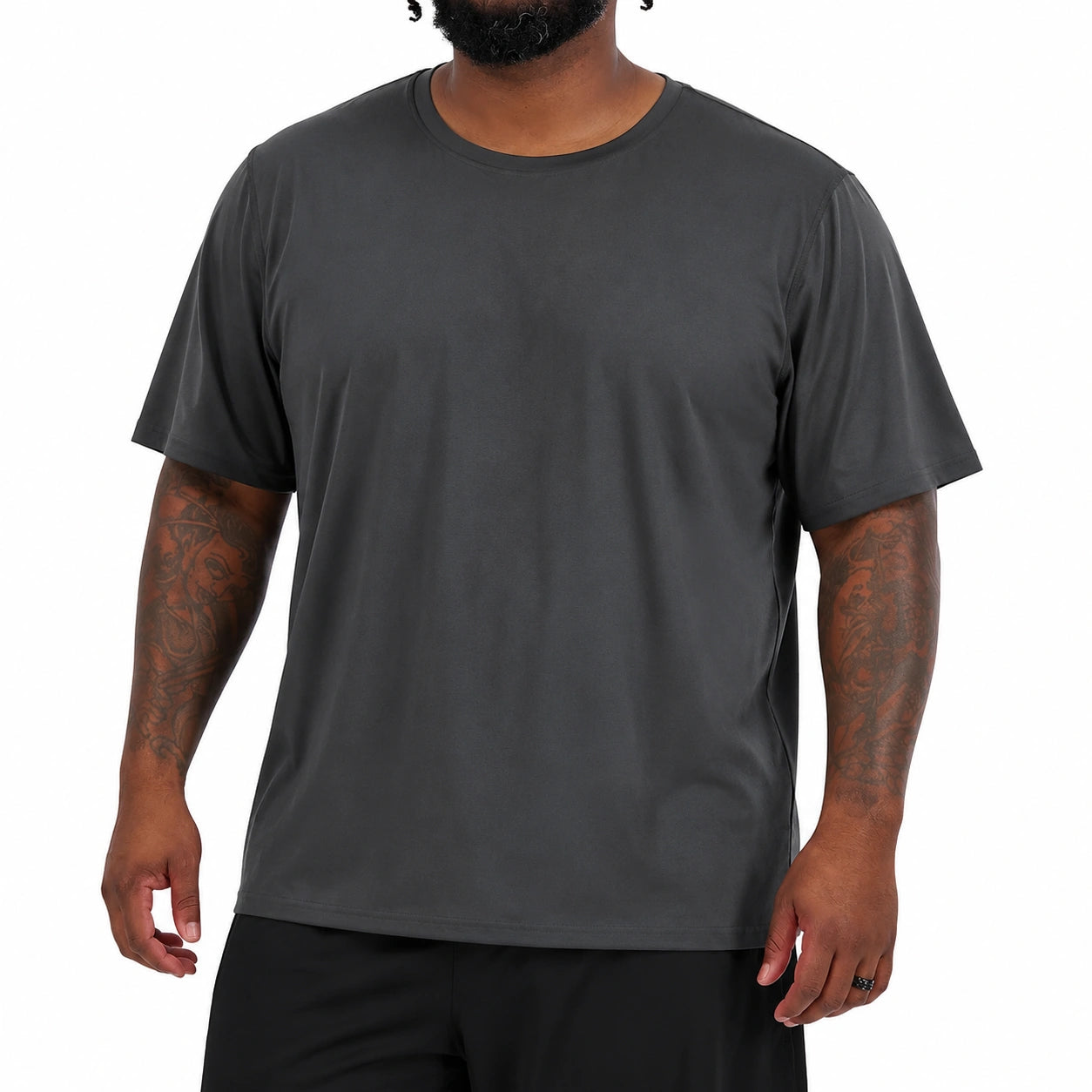 Herren T-Shirt Größe M Anthrazit Kurzarm Rundhalsausschnitt