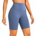 Damen Radlerhose L aus elastischem Material in Blau mit hohem Bund