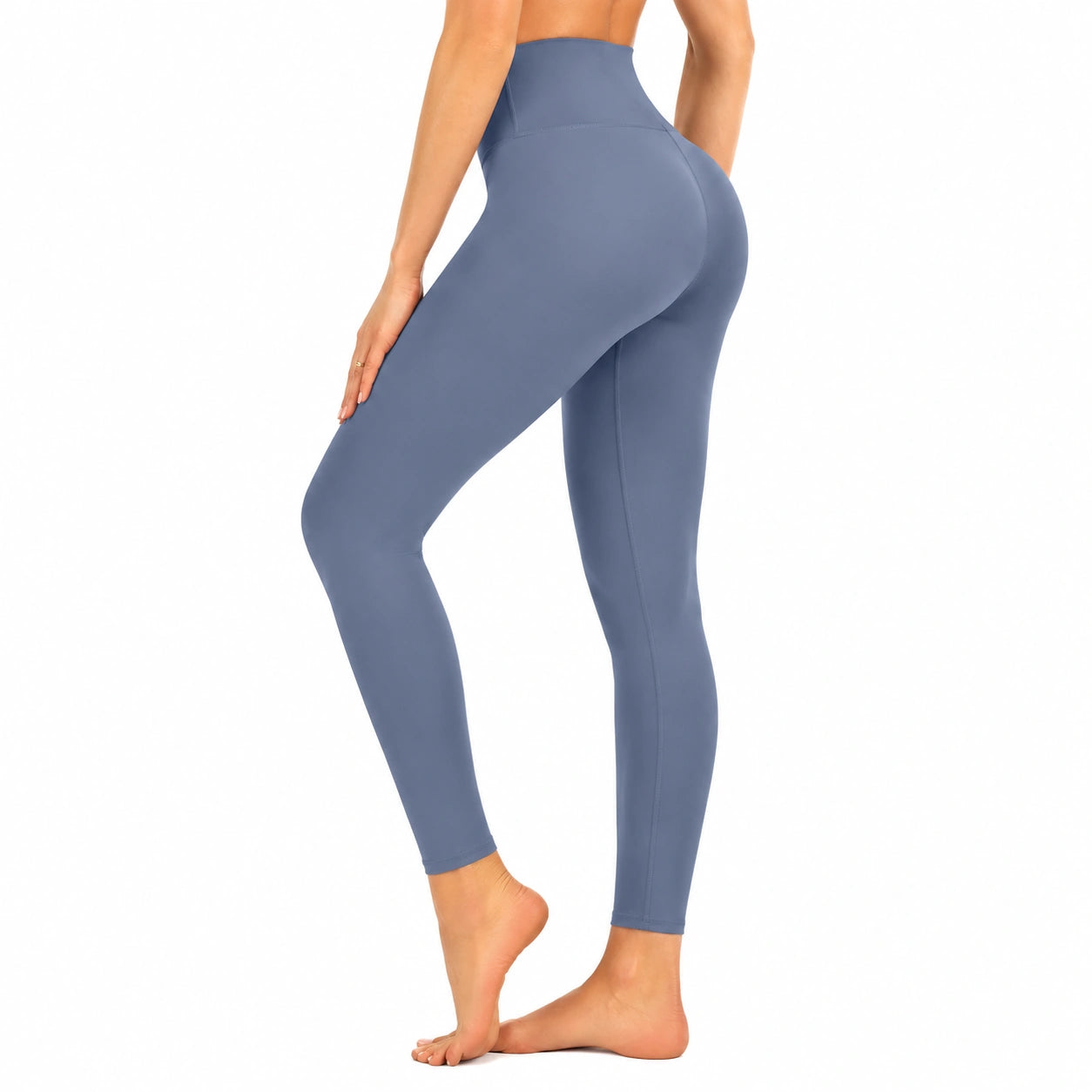 Damen Leggings Größe S aus elastischem Synthetikgewebe Blau für Sport mit hohem Bund